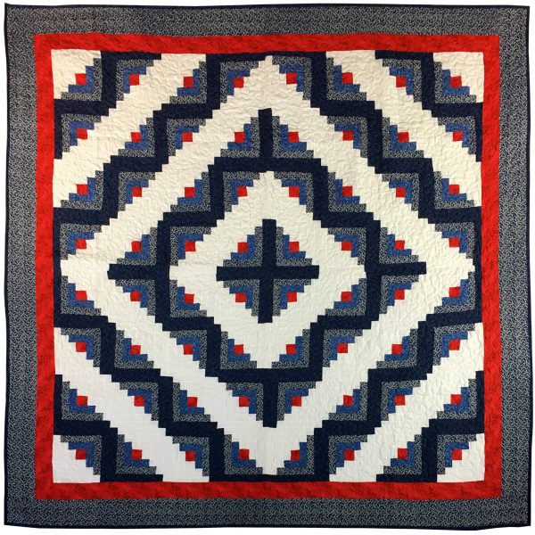 Blue Calico Log Cabin Barn Raising FINISHED Quilt ...