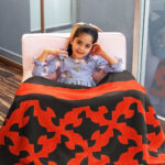 Patchwork red and black Drunkards Path FINISHED QUILT - Masculine colors