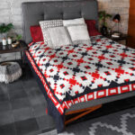 Red White & Blue Single Irish Chain - Patchwork FINISHED QUILT - Queen Size