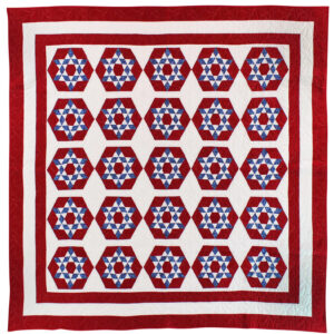 Handmade Patchwork 6 point Star FINISHED QUILT Great Patriotic colors