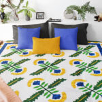 Hand Applique Cox Comb- Pristine antique look & feel - Very Crisp Finished Quilt