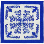 Blue & White Hawaiian design finished wall quilt - Hand applique w/ rod pocket