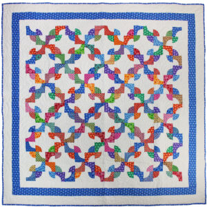 Multi-color Scrap Drunkards Path Patchwork FINISHED – Queen Sized