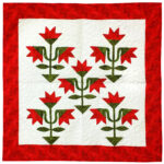 Traditional Carolina Lily Wall, FINISHED QUILT - Feather Quilting