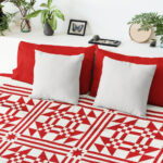 Red & White Young Man's Fancy FINISHED QUILT Graphic Beauty