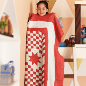 Red and White Triple Irish Chain with Stars – FINISHED QUILT