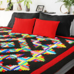 Patchwork Abstract style Scrap Quilt Log Cabin FINISHED QUILT