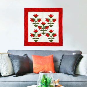Traditional Carolina Lily Wall, FINISHED QUILT – Feather Quilting