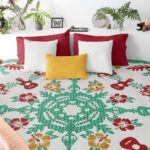 Hand Applique Hawaiian Ukulele Design FINISHED QUILT - Very Nice Colors & Great Quilting