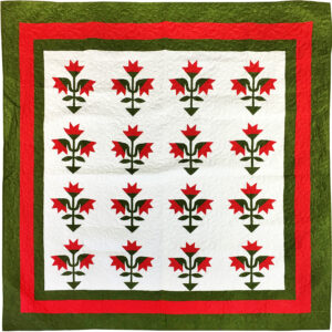 Hand Applique Carolina Lily – FINISHED QUILT – Queen, Very Nice