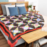 Handmade Patchwork Scrap Windmill design FINISHED QUILT Great masculine Look !