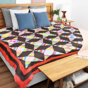 Handmade Patchwork Scrap Windmill design FINISHED QUILT Great masculine Look !