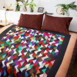 Nice Scrap Trinagle based FINISHED QUILT - Twin Size Masculine Colors