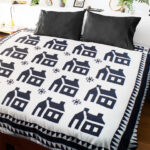 Midnight Navy Blue & White School House FINISHED QUILT - Traditional Beauty