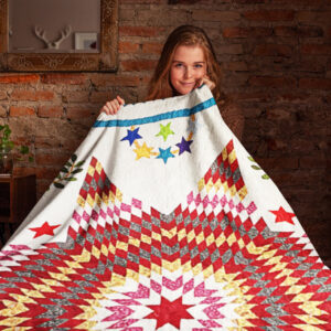 Hand Applique Lone Star with Patriotic accents FINISHED QUILT