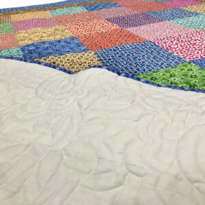 Country Patchwork Multi – Color FINISHED QUILT queen size scrap quilt