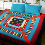 Amish style patchwork Medallion nice borders FINISHED QUILT - Ready to love