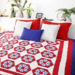 Patriotic Red, White & Blue 6 point Star FINISHED QUILT - Great look and Design