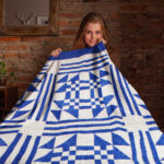 Young Man's Fancy, Blue & White FINISHED QUILT Graphic Beauty
