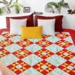 Ohio Star variation FINISHED QUILT - Nice traditional patchwork quilt - Queen