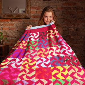 Large Graphic Scrap quilt – FINISHED QUILT – Great masculine look – Must See !