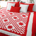Red and White Triple Irish Chain with Stars - FINISHED QUILT