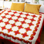 Patchwork Star variation FINISHED QUILT - Large size & Great borders - Very Nice