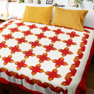 Patchwork Star variation FINISHED QUILT – Large size & Great borders – Very Nice
