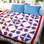Large High Quality Patchwork Log Cabin Star - FINISHED QUILT Great Elegant look