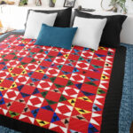 Unique Graphic Scrap Triangles FINISHED QUILT - Must See, wonderful quilting !