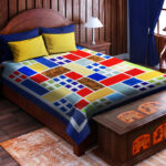 Patchwork Grandma's Garden Window, Scrap colors FINISHED QUILT