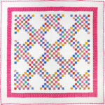 Triple Irish Chain, Multi - Color Patchwork FINISHED QUILT Large Queen Size