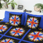 Amish Styled Mariners Compass FINISHED QUILT Great Hand Applique border details