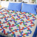 Multi-color Scrap Drunkards Path Patchwork FINISHED - Queen Sized