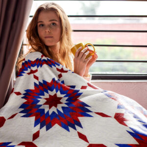 Patriotic Broken Star FINISHED QUILT * Intricate Quilting – Queen Size