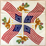 Hand Applique Patriotic Flag FINISHED WALL QUILT - 28, 29 & 30 star flags