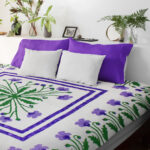 Purple Poppy Field Medallion FINISHED QUILT Queen size - Incredible Borders