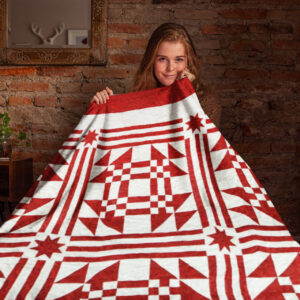 Red & White Young Man’s Fancy FINISHED QUILT Graphic Beauty