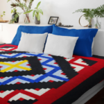 Masculine Log Cabin FINISHED QUILT- Nice Barn Raising pattern - Queen size