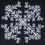 Black & White Hawaiian design finished wall quilt - Hand applique w/ rod pocket