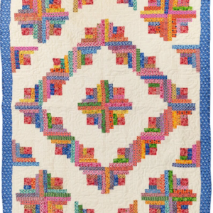 Patchwork Scraps Barn Raising Log Cabin – Twin size FINISHED QUILT