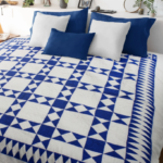 Patchwork Ohio Star FINISHED QUILT - Queen size - Fantastic Diamond Border