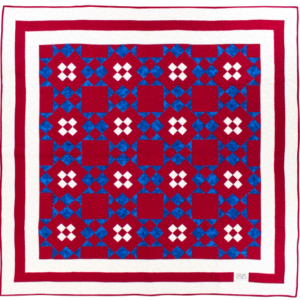 Nice Red, White & Blue Star design FINISHED QUILT – Queen Size Masculine Colors