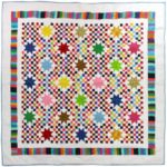Multi Color Triple Double Irish Chain w/ Stars FINISHED QUILT - Queen