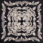 Mini Basket design finished wall quilt - Hand applique - Black & White