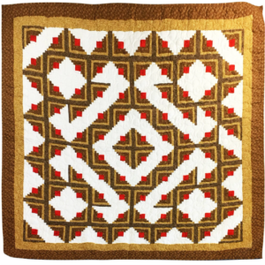 Earth Tone Log Cabin – Abstract Modern design – FINISHED QUILT
