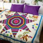 Hand Applique Lone Star with Patriotic accents FINISHED QUILT