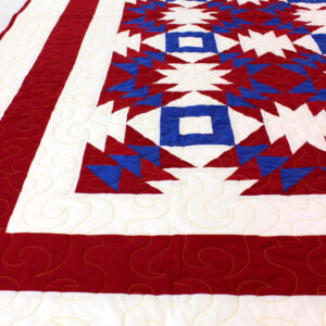 Handmade Patchwork Pineapple design FINISHED QUILT Great Patriotic colors