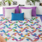 Multi color scrap Drunkards Path patchwork FINISHED - Queen Sized