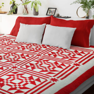 Red & White Young Man’s Fancy FINISHED QUILT Graphic Beauty